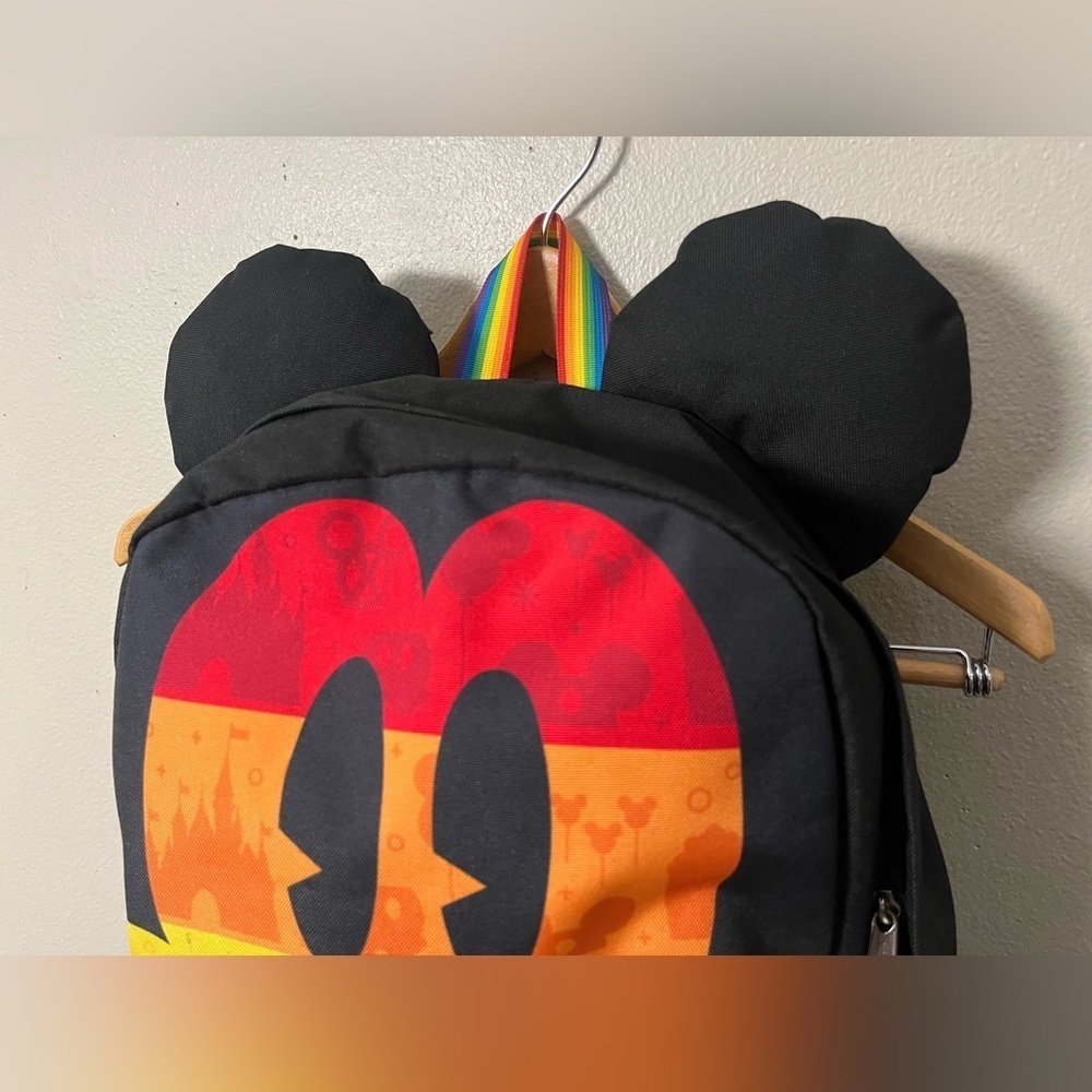 Disney Parks Loungefly Mickey Mouse W/ Ears Rainbow Pride Backpack - Picture 6 of 12